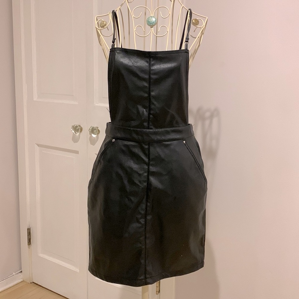 Leather Overall Dress